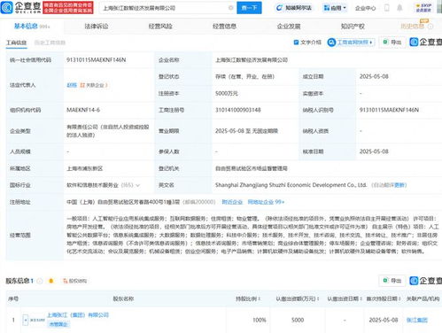 张江集团布局未来 成立数智经济发展公司，深耕数据处理服务新蓝海